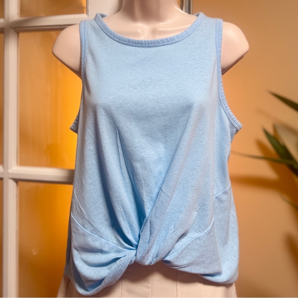 J. Crew Sky Blue Twist Front Tank Top